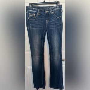 Used- Miss Me Womens Distressed Boot Cut Jeans Size 26